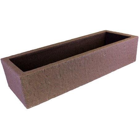 Emsco Group Trough Planter with Drainage Holes, 38in Weatherproof Resin Planter, Sandstone Color 2415-1